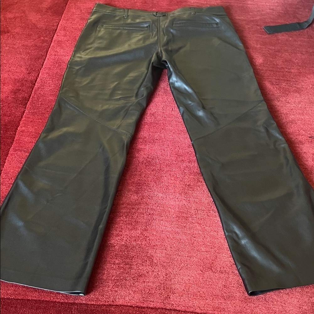 Free People Vegan Leather Flare Pants Black - Picture 7 of 14